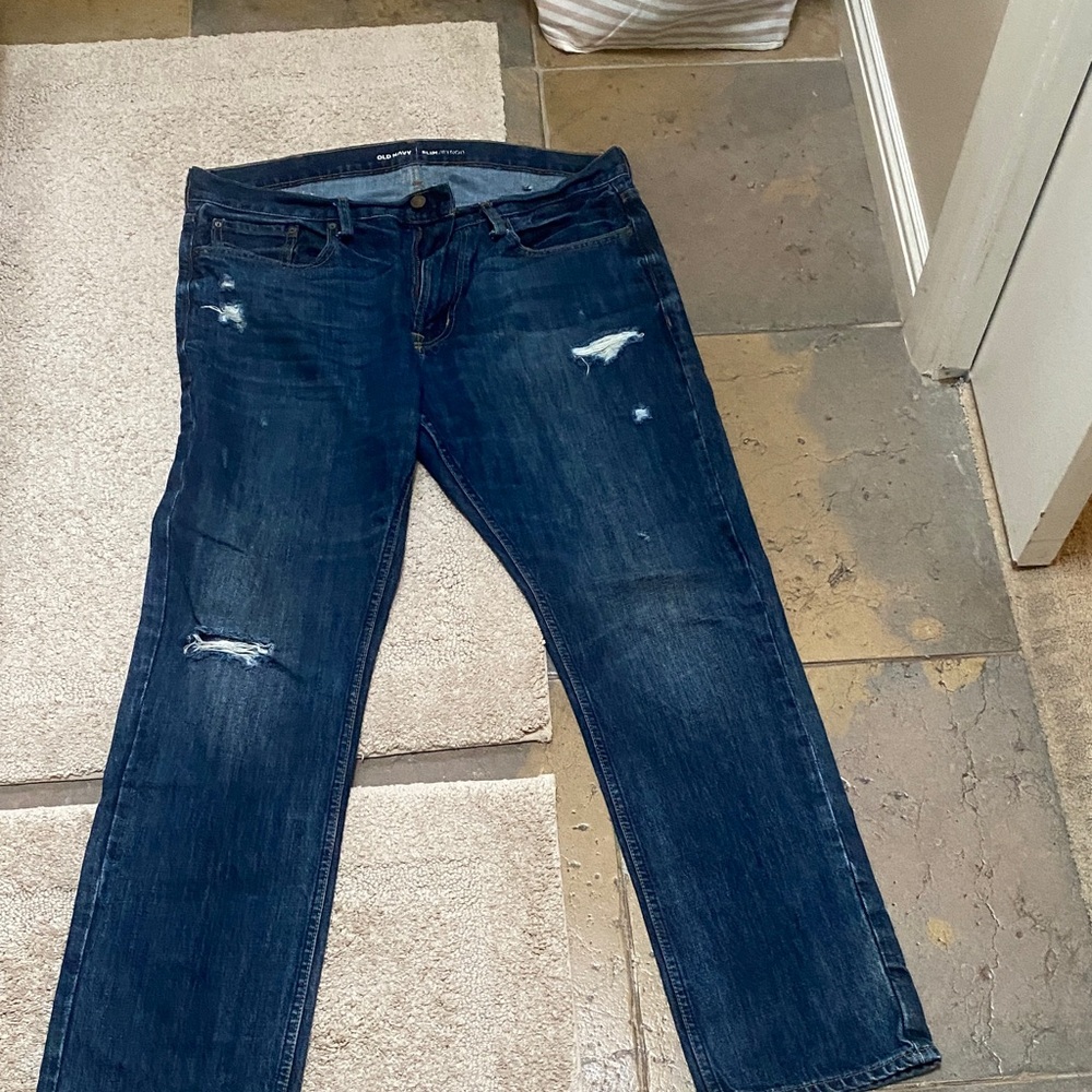 Old Navy Men's Dark Blue Straight Jeans